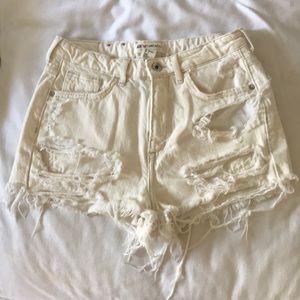 White denim shorts